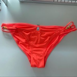 La vie en rose aqua bright orange bikini bottom